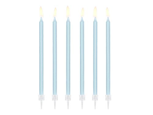 Świeczki urodzinowe błękitne - 14 cm - 12 szt.