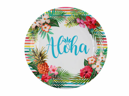 Talerzyki hawajskie Aloha - 22,5 cm - 10 szt.