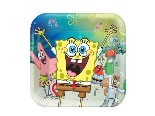 Talerzyki urodzinowe Spongebob Kanciastoporty - 23 cm - 8 szt.