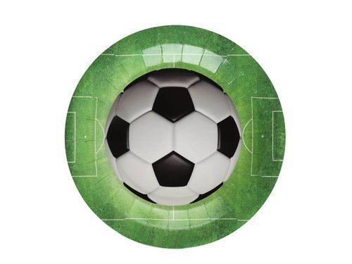 Talerzyki urodzinowe piłkarskie Soccer - 22,5 cm - 10 szt