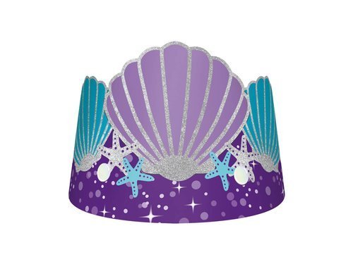 Tiara papierowa Mermaid Wishes - 16 x 12 cm - 8 szt.