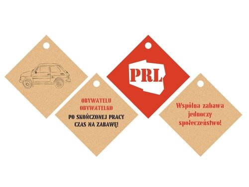 Zawieszki na butelki z wstążeczką PRL - 12 szt.