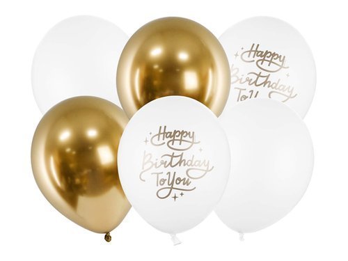 Zestaw balonów lateksowych Happy Birthday To You - 30 cm - 6 szt.
