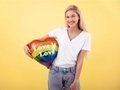 Balon foliowy Serce Love is Love - 35 cm - 1 szt.