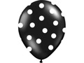 Balony czarne w białe kropki - 30 cm - 50 szt.