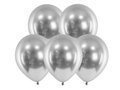 Balony lateksowe Glossy srebrne - 30 cm - 50 szt.