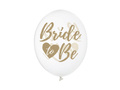 Balony przezroczyste ze złotym nadrukiem Bride to be - 30 cm - 6 szt.