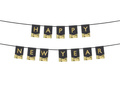 Baner Happy New Year czarny - 135 cm - 1 szt.