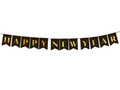 Baner Happy New Year czarny - 250 cm - 1 szt.