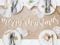 Baner Merry Christmas, drewniany - 87 x 17cm - 1 szt.