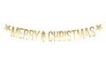 Baner Merry Christmas, złoty - 150 cm - 1 szt.