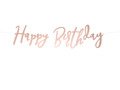 Baner złoty róż z napisem Happy Birthday - 62 cm - 1 szt.