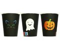 Kubeczki na Halloween Duch Kot Dynia - 250 ml - 6 szt.