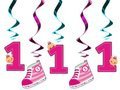 Świderki urodzinowe "I'm No 1" różowe na roczek -  60 cm - 5 szt